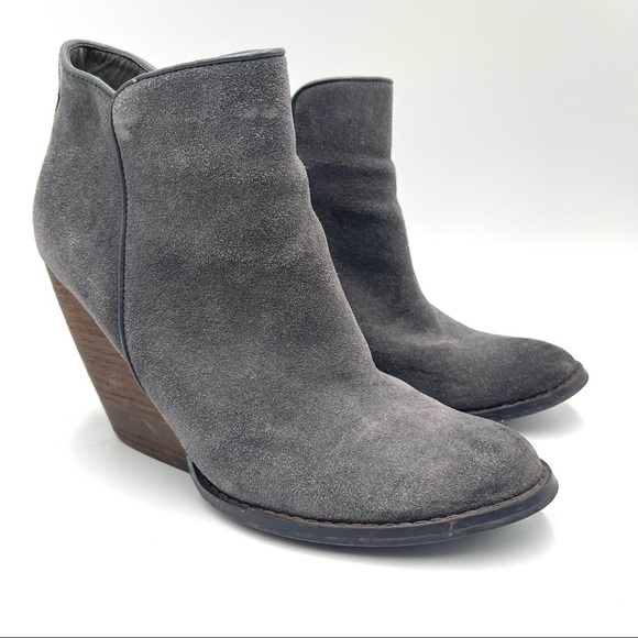 Very Volatile Whitby grey suede heel ankle boots size 8.5 - Picture 1 of 9